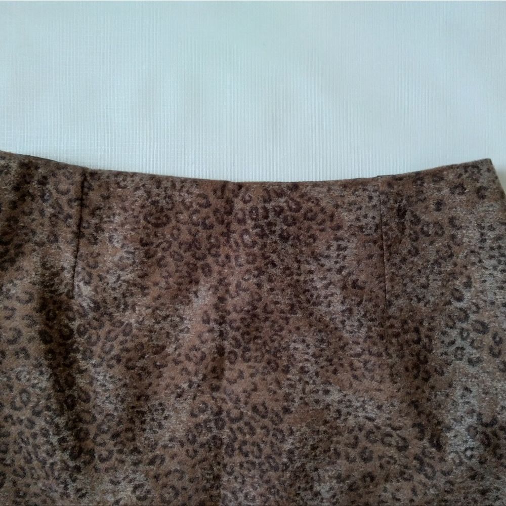 Vintage Charles Gray London Brown Leopard Animal Print Pencil Skirt Women's 10 - Picture 11 of 12